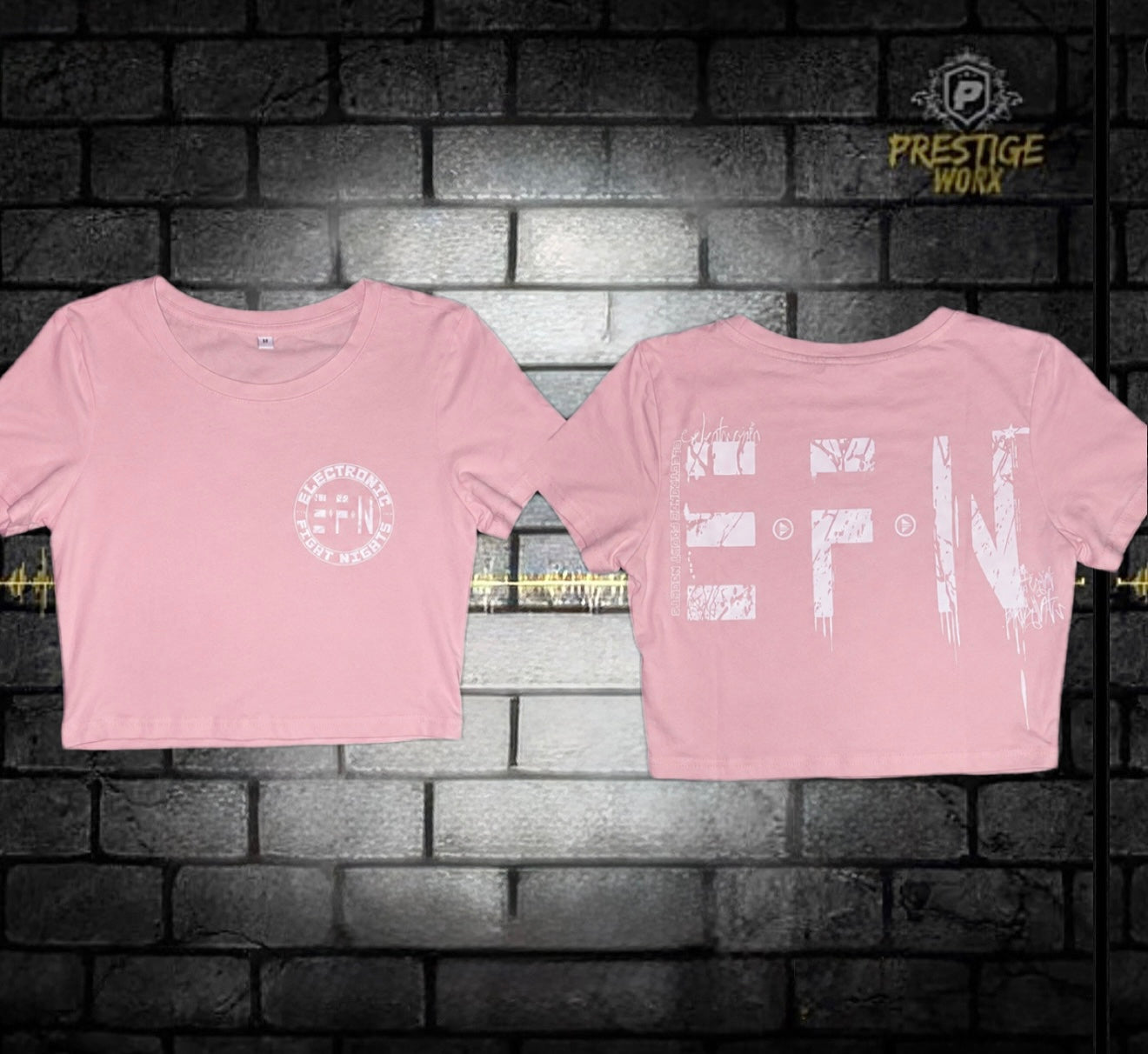 EFN CROP SHIRT GUN rosa/weiß