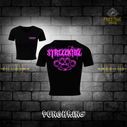 STREZZKIDZ CROP SHIRT PUNCHRING SCHWARZ