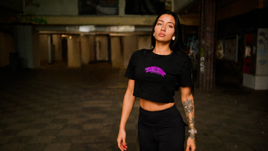 STREZZKIDZ CRAZY BEAR CROP SHIRT