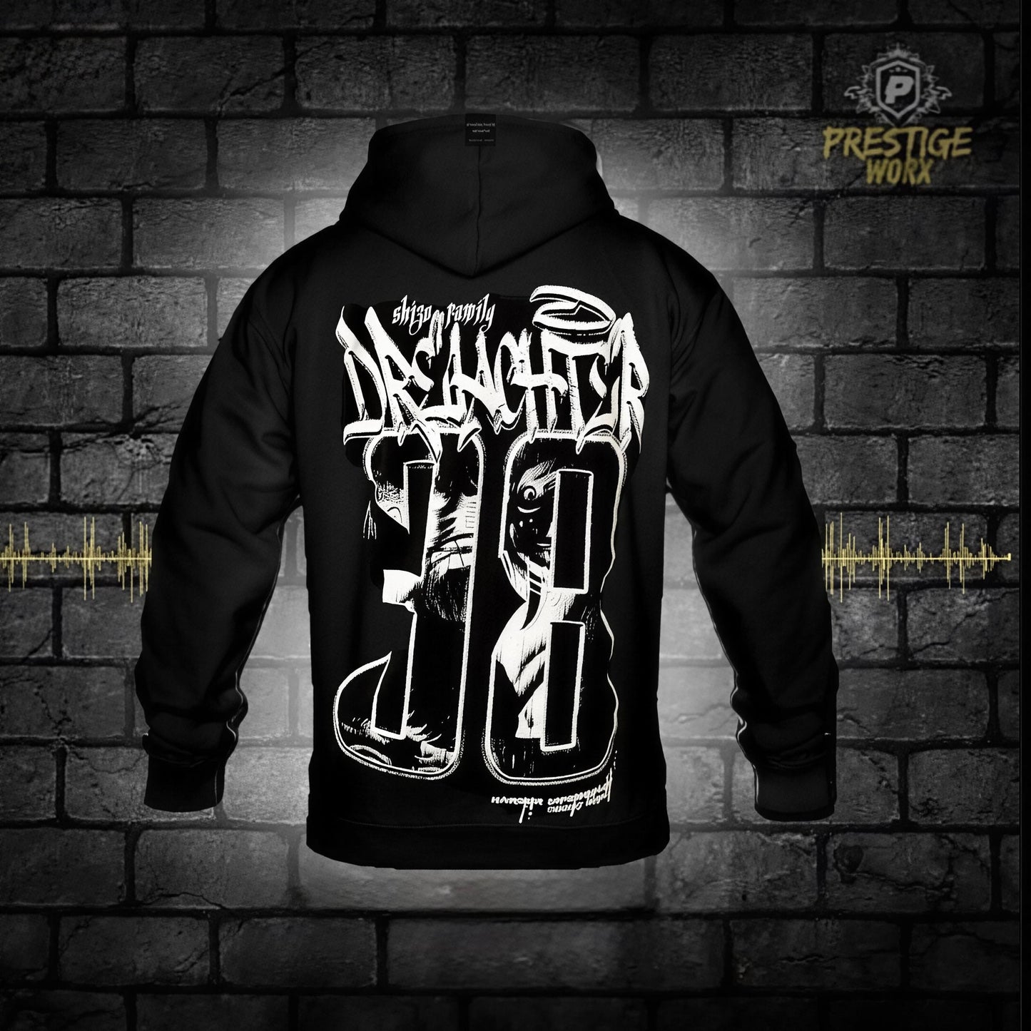DREIACHTER BLACK & WHITE HOODIE