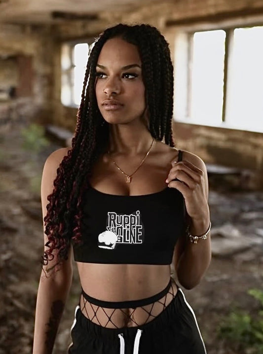 RUPPI WHITE LINE TROUBLE CROP TOP