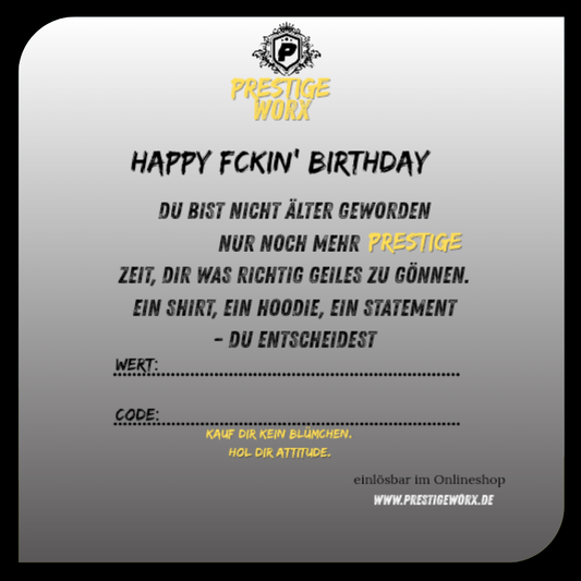 PRESTIGE WORX GUTSCHEIN BIRTHDAY EDITION